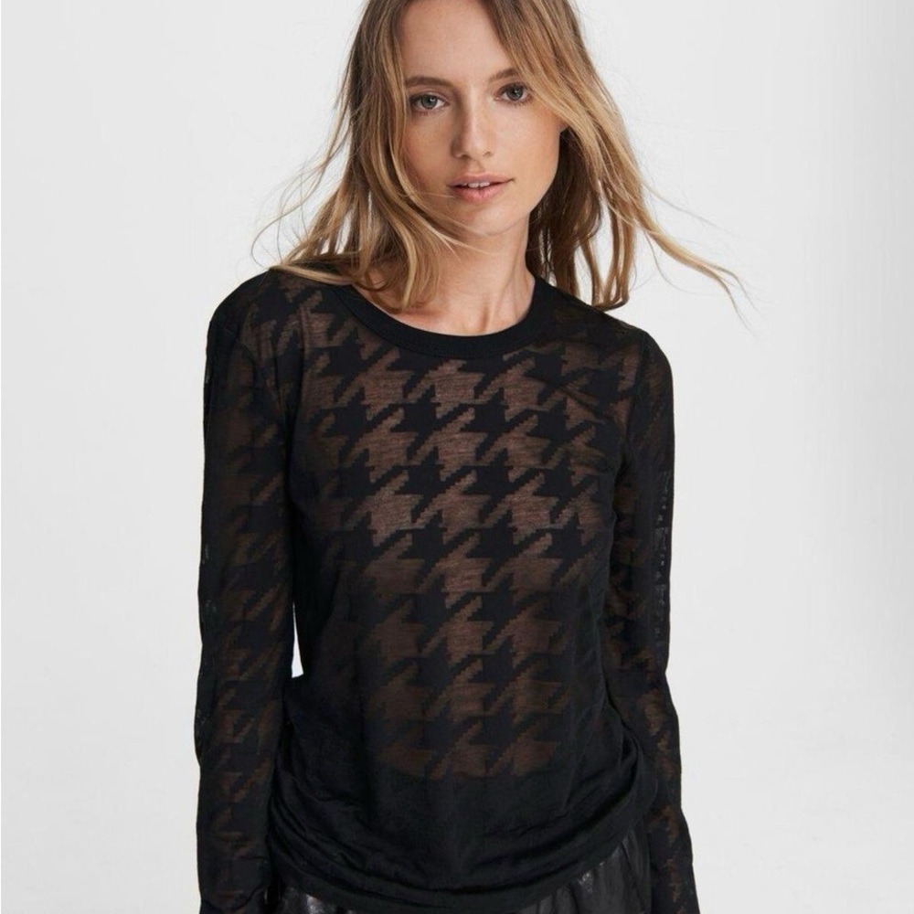 Rag & Bone Valencia Houndstooth Top XL